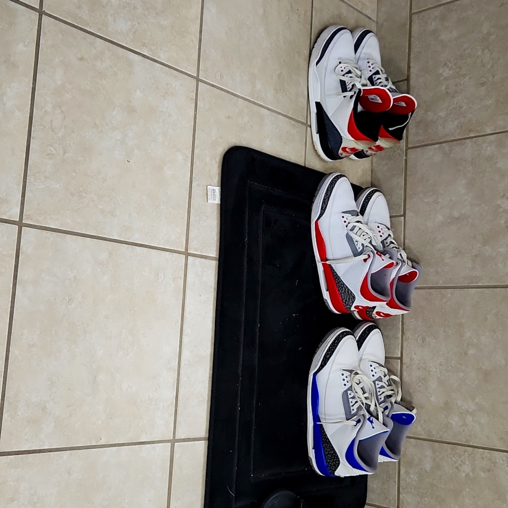 Size 12 shoes. New Balance.  Nike. jordan. Also size  40 waist stack jeans.